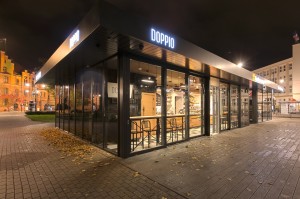 Creative Polish Bakery Uses Recycled Baking Trays as Wall Tiles | The Polish architects Mode:lina renewed a centenarian bakery in Toruń, Poland, with recycled baking trays as wall tiles.